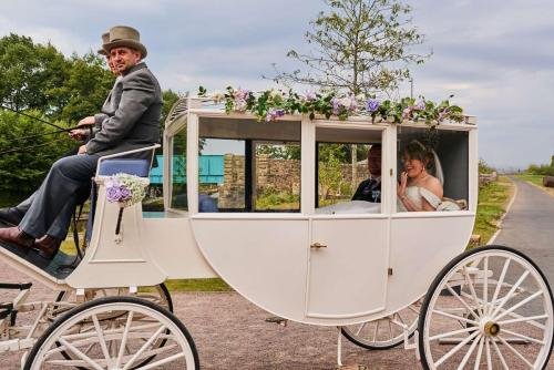 James_Faye horse and cart wedding